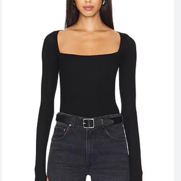 Agolde black square neck bodysuit NWOT - Picture 1 of 2